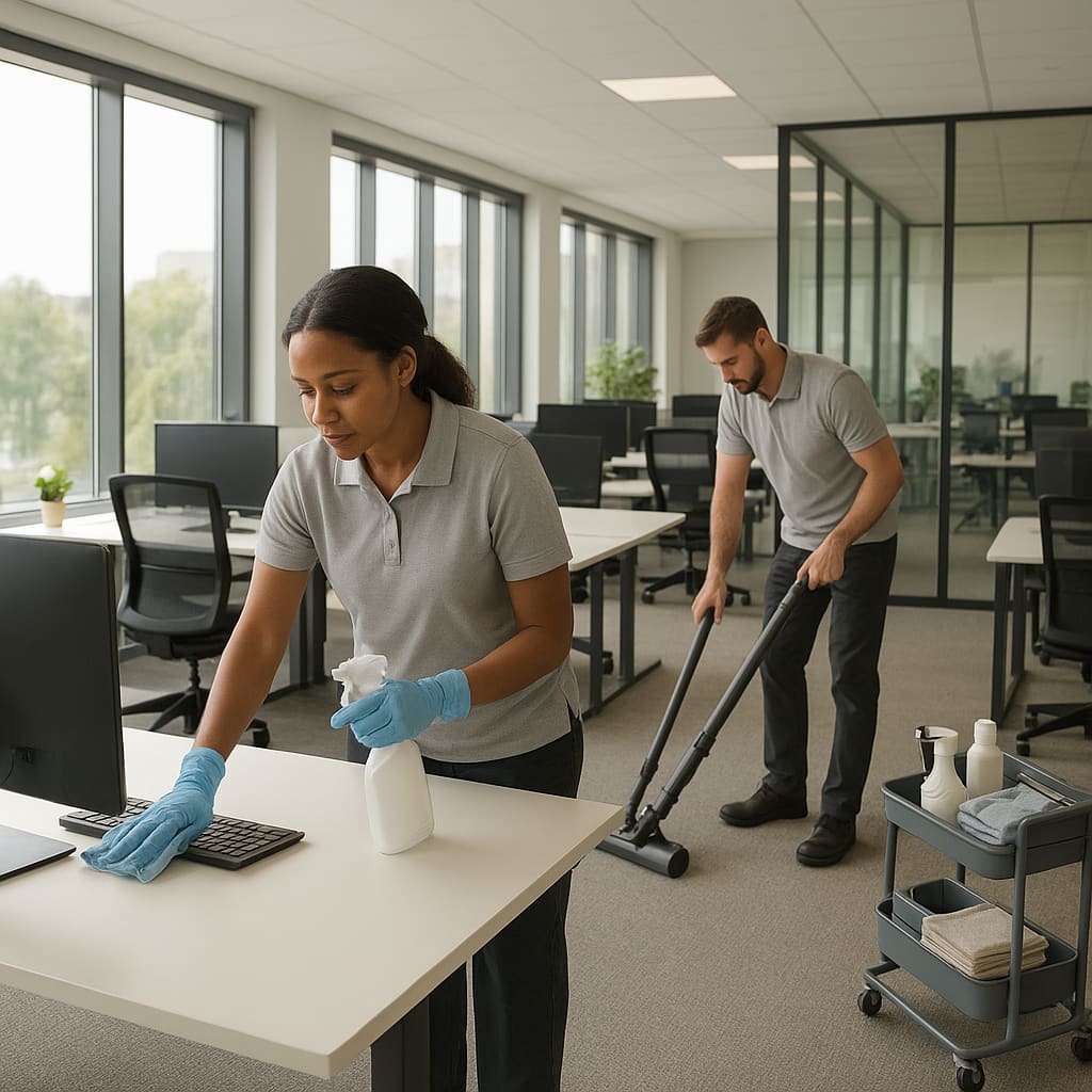 Büroreinigung im modernen Arbeitsbereich